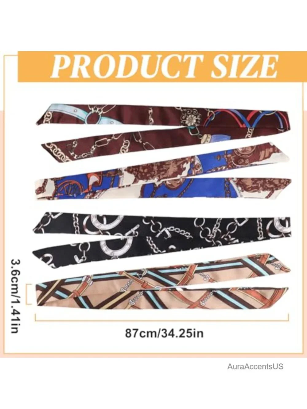 24 Pcs Satin Scarf Set Narrow Hair Neck Purse Scarf Versatile Styling